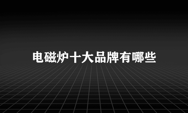 电磁炉十大品牌有哪些