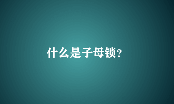 什么是子母锁？