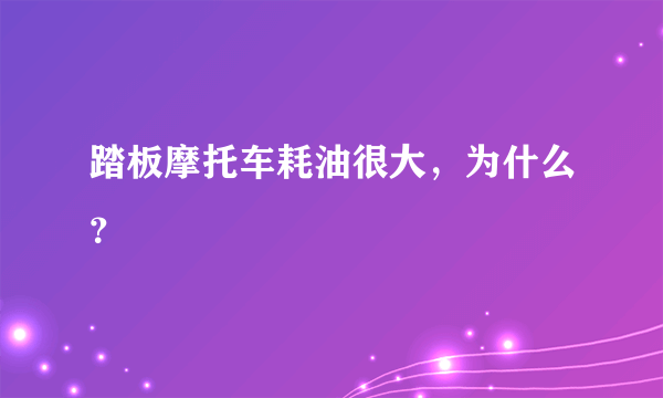 踏板摩托车耗油很大，为什么？