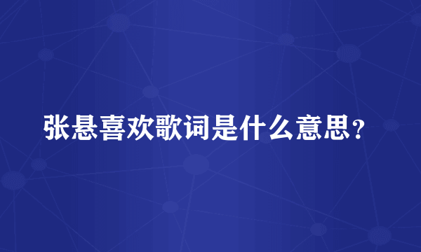 张悬喜欢歌词是什么意思？