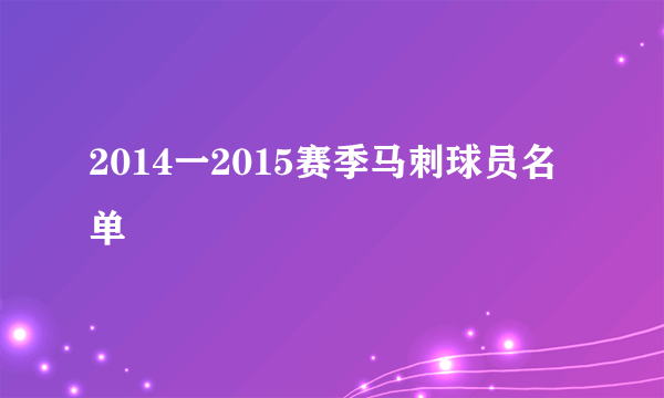 2014一2015赛季马刺球员名单