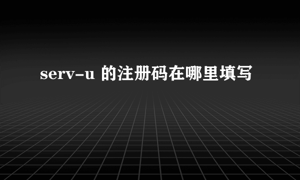 serv-u 的注册码在哪里填写