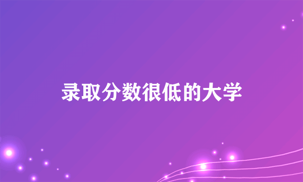 录取分数很低的大学
