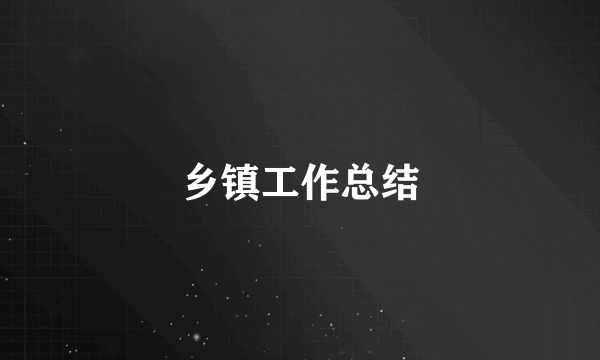 乡镇工作总结