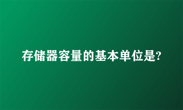 存储器容量的基本单位是?