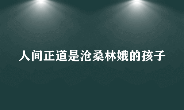 人间正道是沧桑林娥的孩子