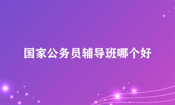 国家公务员辅导班哪个好