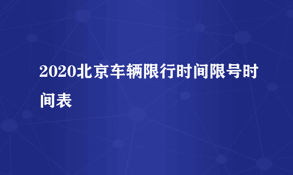 2020北京车辆限行时间限号时间表