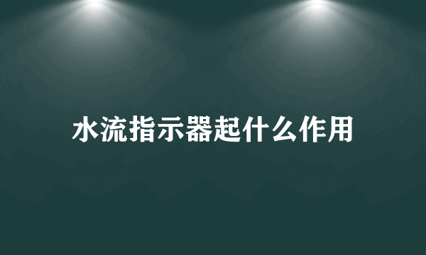 水流指示器起什么作用