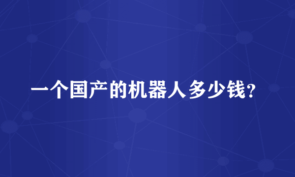 一个国产的机器人多少钱？