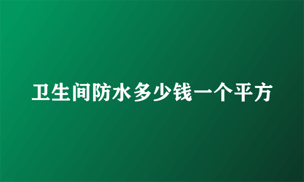 卫生间防水多少钱一个平方