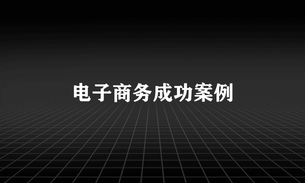 电子商务成功案例