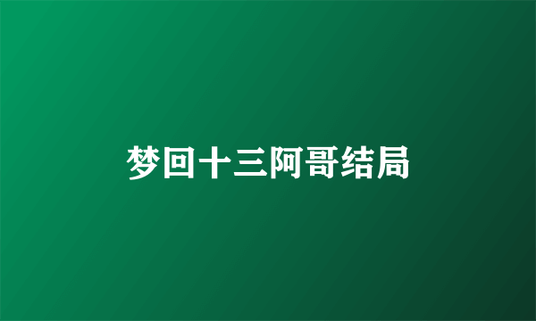 梦回十三阿哥结局