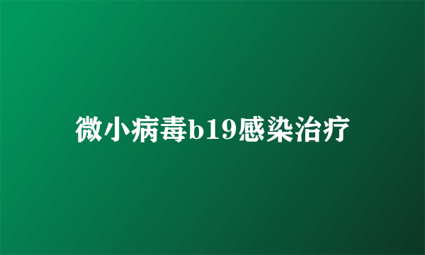 微小病毒b19感染治疗