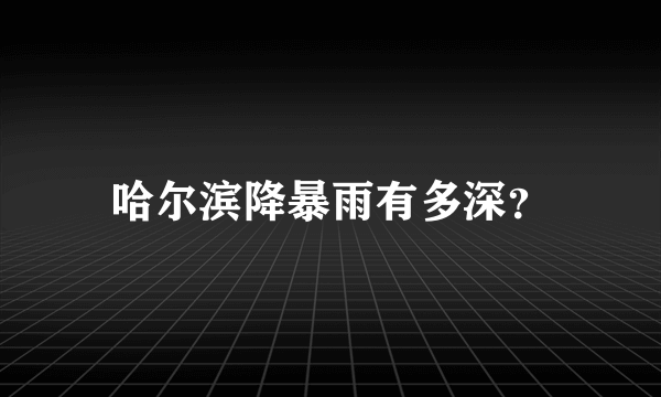 哈尔滨降暴雨有多深？