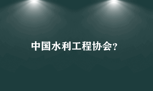中国水利工程协会？