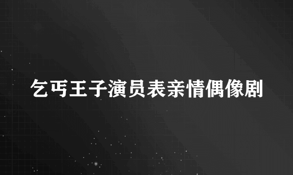 乞丐王子演员表亲情偶像剧