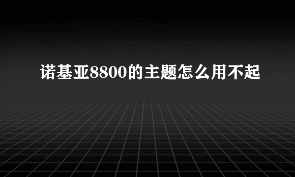 诺基亚8800的主题怎么用不起