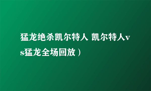 猛龙绝杀凯尔特人 凯尔特人vs猛龙全场回放）