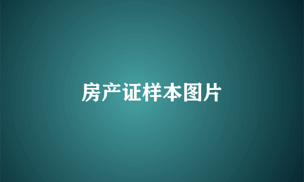房产证样本图片