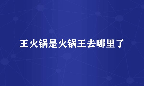 王火锅是火锅王去哪里了