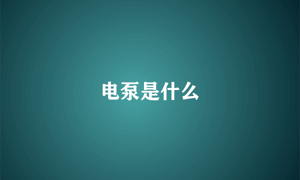 电泵是什么
