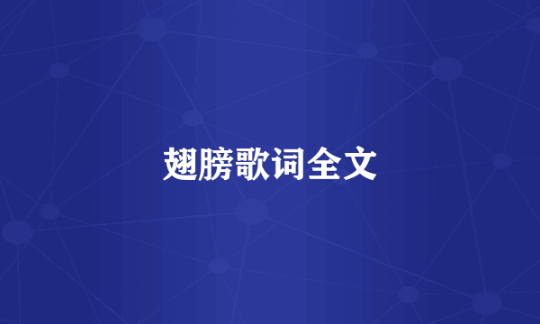 翅膀歌词全文