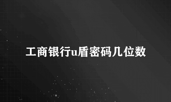 工商银行u盾密码几位数