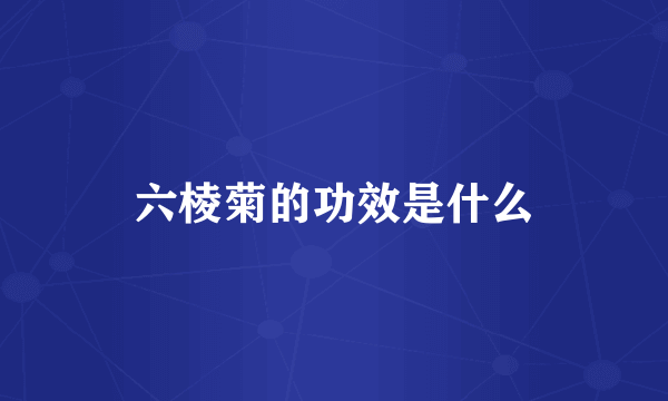 六棱菊的功效是什么