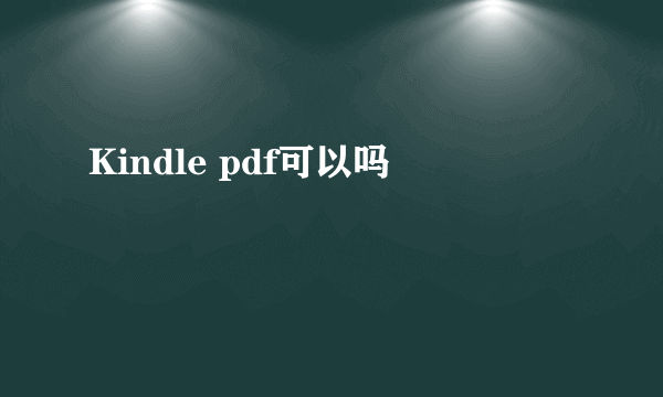 Kindle pdf可以吗