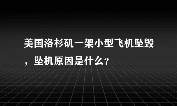 美国洛杉矶一架小型飞机坠毁，坠机原因是什么？