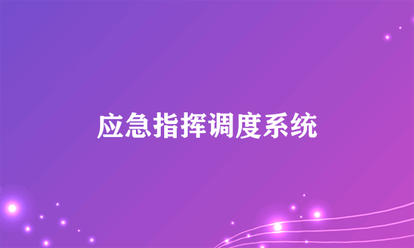 应急指挥调度系统