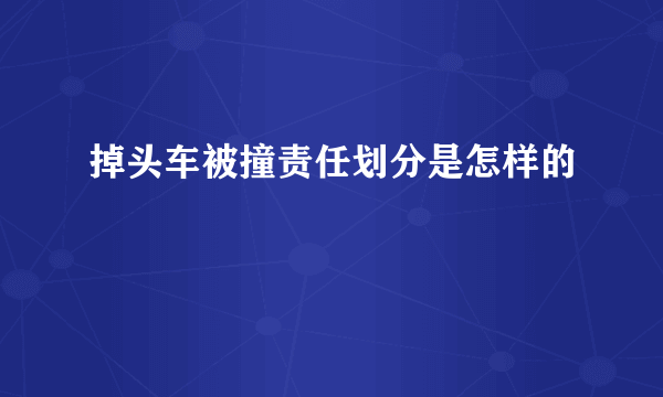 掉头车被撞责任划分是怎样的