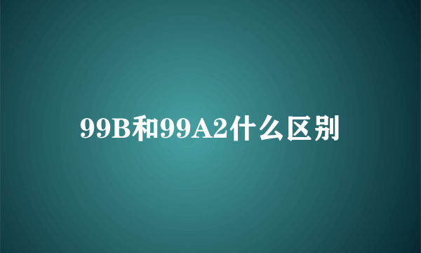 99B和99A2什么区别