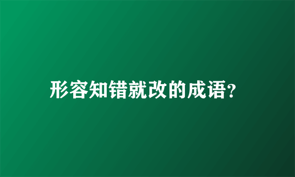 形容知错就改的成语？