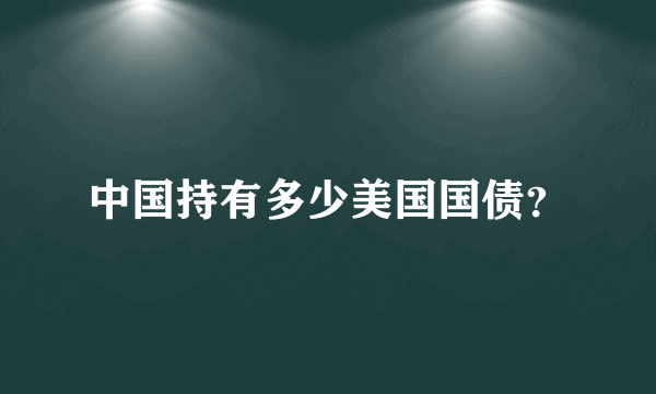中国持有多少美国国债？