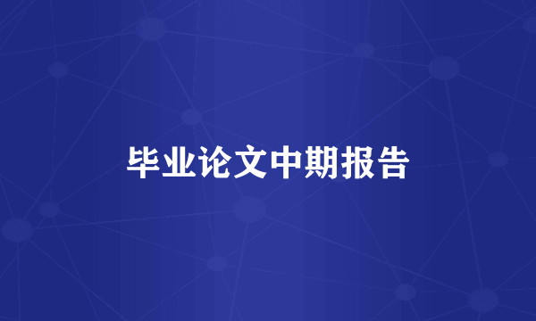 毕业论文中期报告