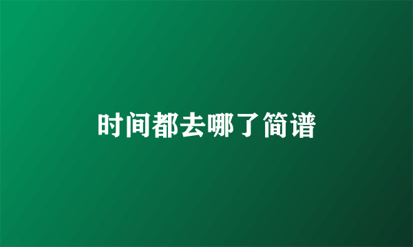 时间都去哪了简谱