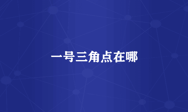 一号三角点在哪
