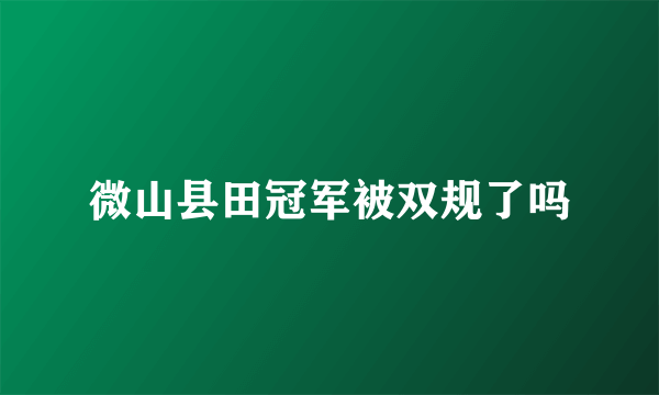 微山县田冠军被双规了吗