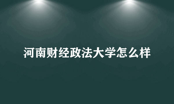 河南财经政法大学怎么样