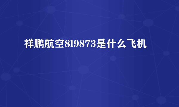祥鹏航空8l9873是什么飞机