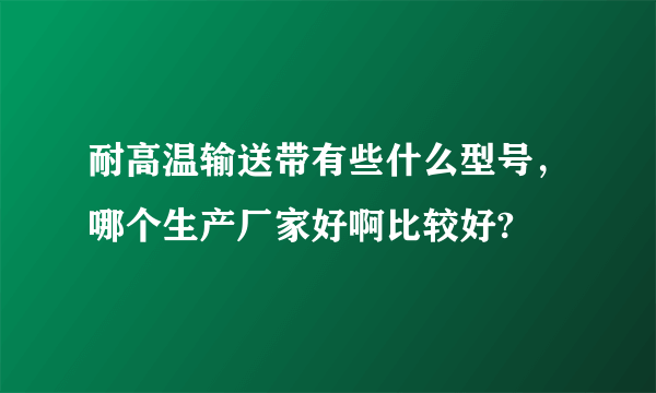 耐高温输送带有些什么型号，哪个生产厂家好啊比较好?
