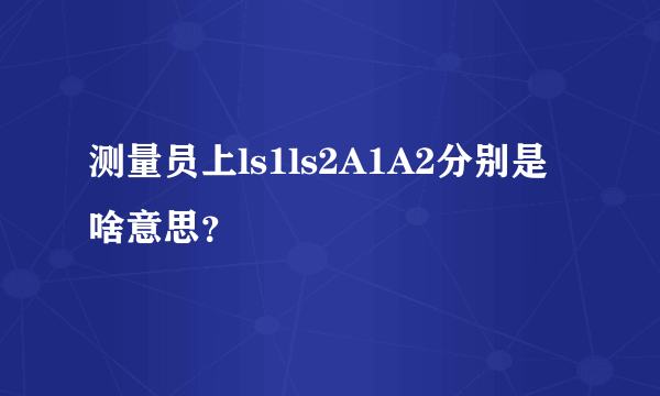 测量员上ls1ls2A1A2分别是啥意思？