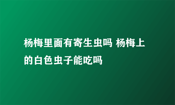 杨梅里面有寄生虫吗 杨梅上的白色虫子能吃吗