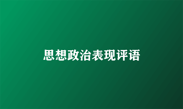 思想政治表现评语