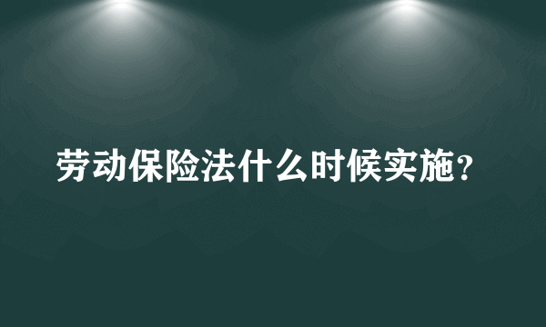 劳动保险法什么时候实施？