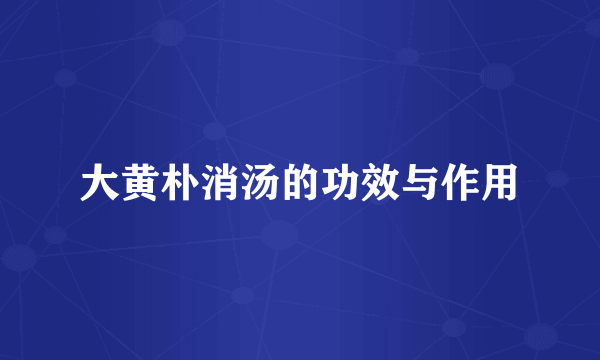 大黄朴消汤的功效与作用