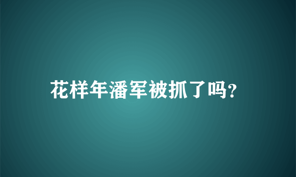 花样年潘军被抓了吗？