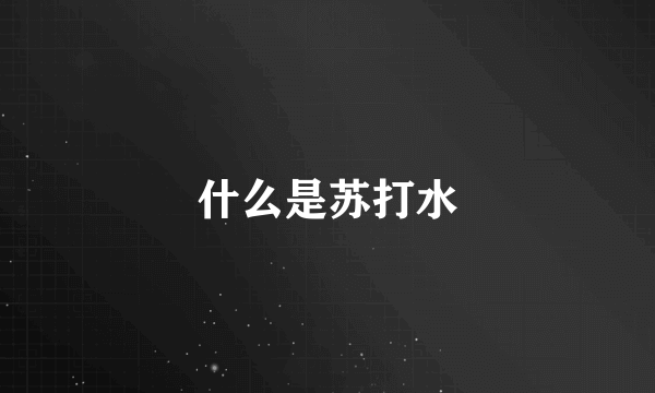 什么是苏打水
